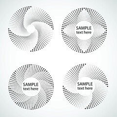 Halftone dots in circle form. round logo . vector dotted frame . design element