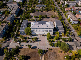 Aerial View of Small Town in Ukraine