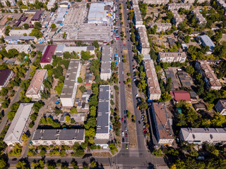 Aerial View of Small Town in Ukraine