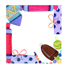 Square frame of Christmas treats