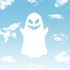 Ghost cloud shape , concept of Halloween