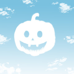 pumpkin cloud shape , concept of Halloween