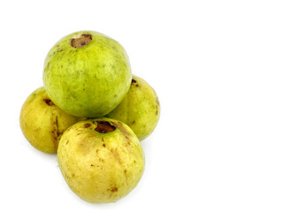 Amrud or Guava fruit isolated on white background
