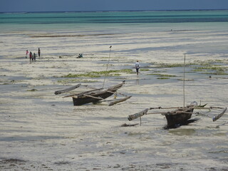 fishing boat on the beach in Jambiani, Tanzania