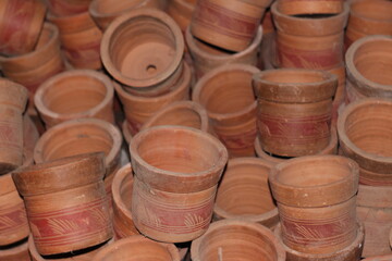 clay pots in the garden