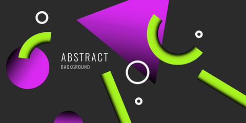 Retro abstract geometric background. The poster with the flat figures.