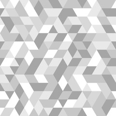 Geometric vector pattern with light gray and white triangles. Geometric modern ornament. Seamless abstract background