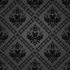Orient vector classic pattern. Seamless abstract dark background with vintage elements. Orient background. Ornament for wallpaper and packaging