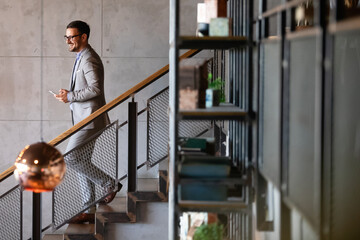 Portrait of a handsome business man in modern office