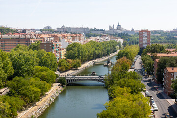 Fototapeta na wymiar Madrid skyline view from the air.