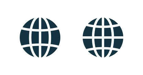 Globe, planet icon set. Internet, global sphere