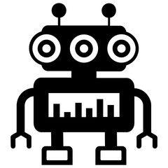 Fototapeta premium An icon of audio robot, solid icon of converts text into a robot voice 