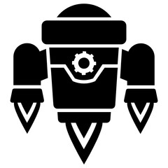 
Guided missile, solid icon in modern editable style 
