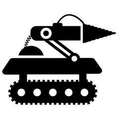 Obraz premium Vector design of a missile machine, military robot 