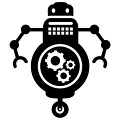 
Ai maintenance concept, solid icon of robot setting 
