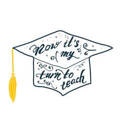 Congratulatory Illustration For Graduation From Educational Institutions. Vector Illustration. Graduate Cap.