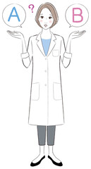 A woman doctor having a question about which option should she take.