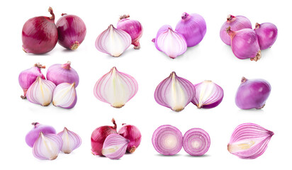 shallots isolated on white background