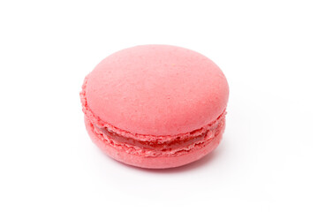 French colored macaroon cookie isolated on white