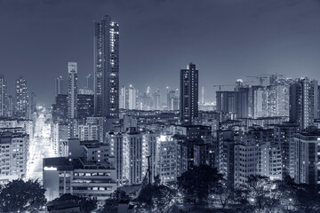 Obraz na płótnie Canvas Skyline of Hong Kong city at night