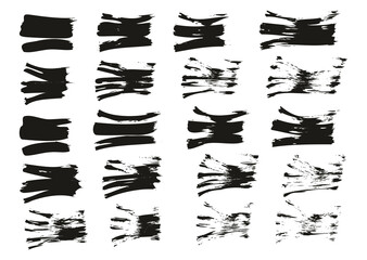 Flat Fan Brush Thin Straight Lines High Detail Abstract Vector Background Set 