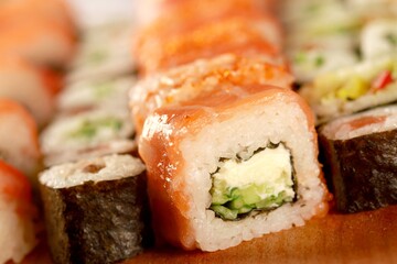 Sushi Serving Close-up