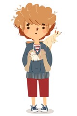 little boy with rats