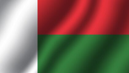 madagascar national wavy flag vector illustration