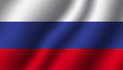 russia national wavy flag vector illustration