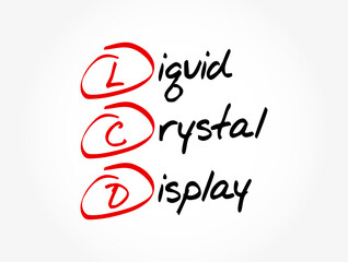 LCD - Liquid Crystal Display acronym, technology concept background