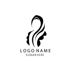Fototapeta premium hijab muslimah logo, fashion design, vector illustration