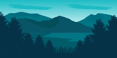 Mountain terrain, landscape of mountain, vector ilustration of mountain, mountain wallpaper vector, landscape vector background