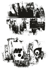 Obraz premium Ripped & Torn Paper Background Grunge Punk Style High Detail Abstract Vector Background Set 