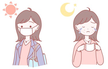 マスクをした女性と肌荒れ