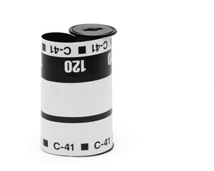 Medium format film roll on spool