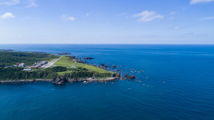 《秋田県・男鹿半島》入道崎の空撮
