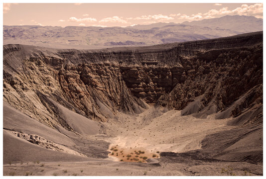 A photograph of the Ubehebe crater in Death valley.