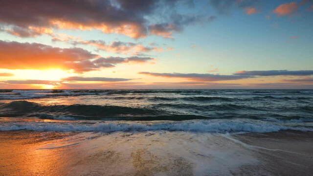 Beautiful sea sunrise on tropical beach