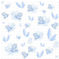 Floral background with branches and leaves flat design, seamless pattern