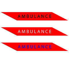 inscription ambulance on a red background