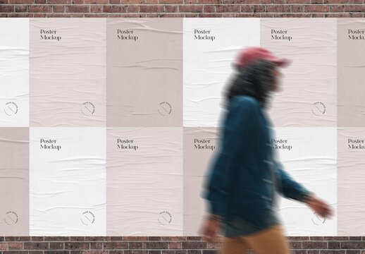 Multiple Outdoor Weathered Paper Poster Mockup