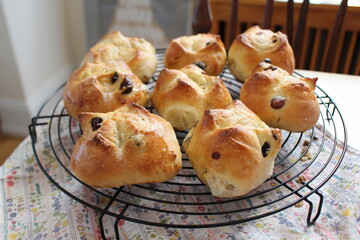 Homemade raisin bread