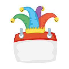 jester hat fools day accessory in calendar