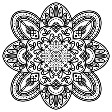 mandala pattern coloring books for everyone as greeting card tile pattern and paper textile used for wallpapers indian henna tattoo pattern white background