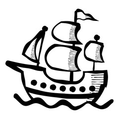 帆船と海賊船のイラスト素材セット Sail Wall Mural Sa ふわぷか