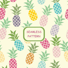  Seamless abstract  pattern with pineapples on textured background. Vector pattern. Romantic greeting or invitation cards.