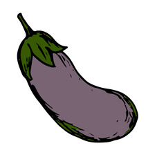 Eggplant hand drawn icon