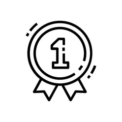 Number one badge, first place vector in editable style