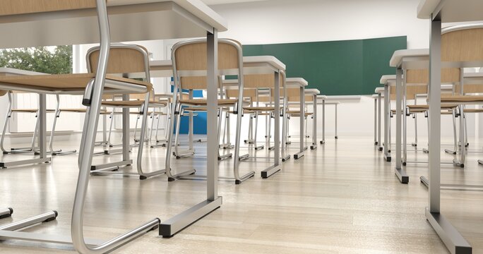 gros plan sur un sol propre et brillant dans une salle de classe