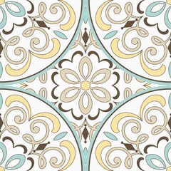 Seamless damask wallpaper. Vintage pattern in Victorian style . Hand drawn floral pattern. Shabby chic Vector illustration